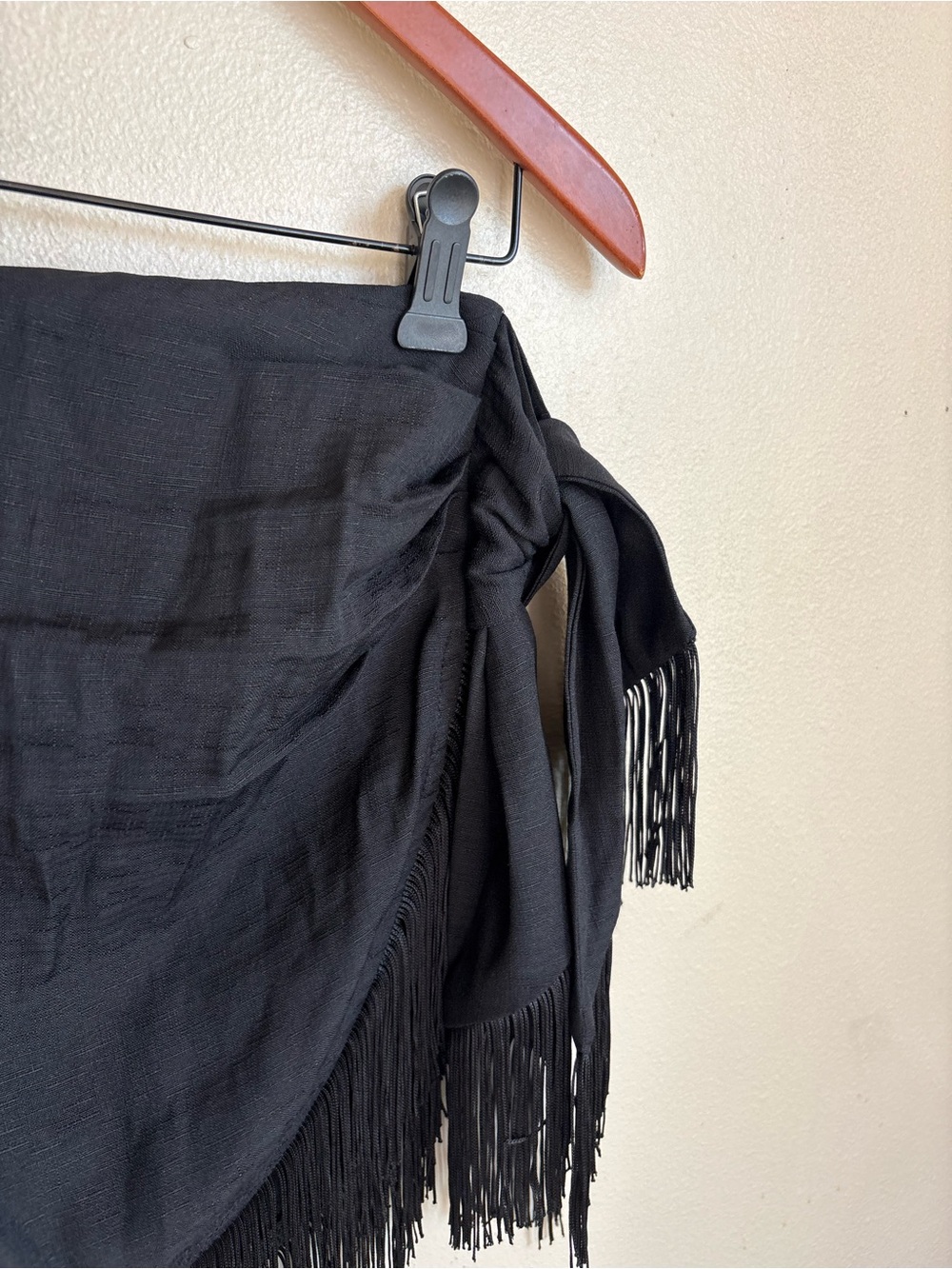 12th Tribe Black Fringe Mini Skirt - Picture 7 of 13
